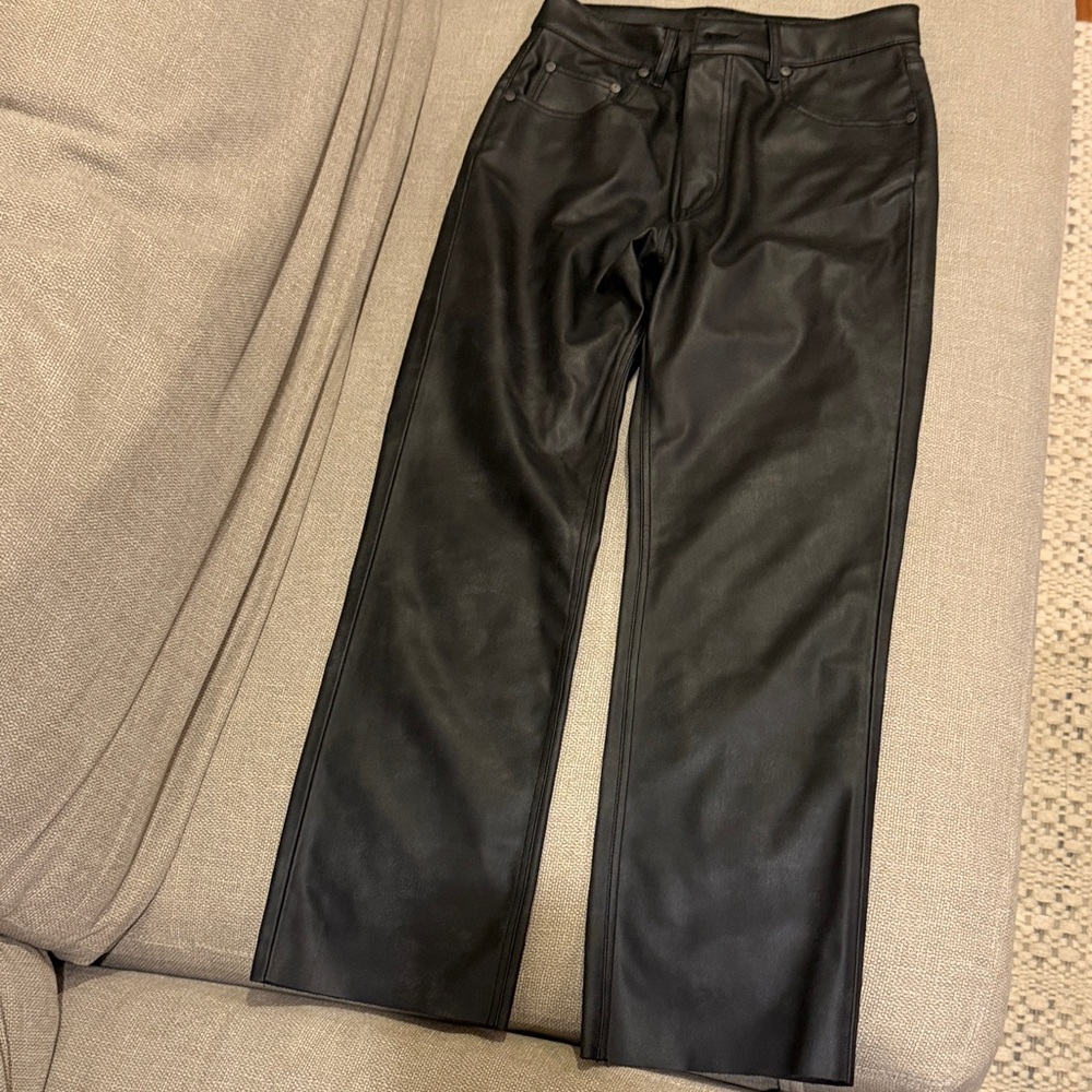 Zara Black Faux Leather Pants